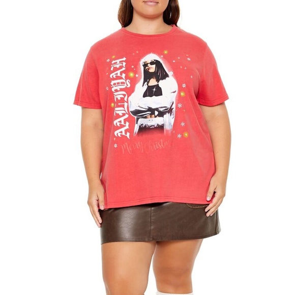 Forever 21 Plus Size Aaliyah Christmas Tee Holiday Merry Christmas Plus Size OX - Picture 4 of 4
